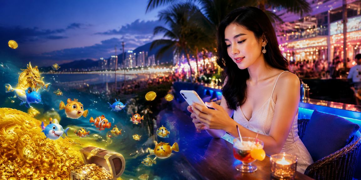 Người dùng trải nghiệm casino trực tuyến 917 trên điện thoại tại bãi biển Nha Trang